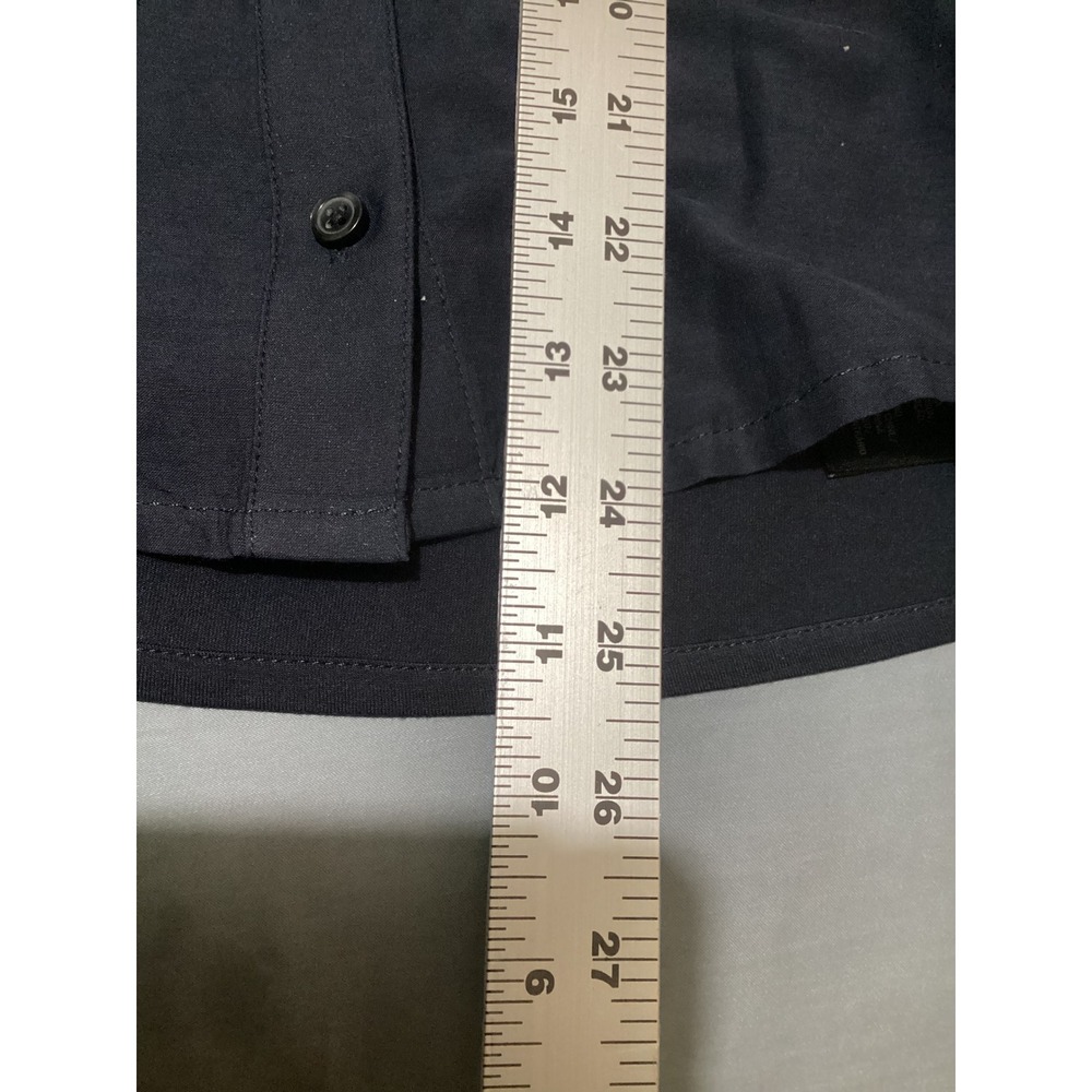 Elie Tahari Navy Blue Silk Cotton Blend 3/4 Sleeve Button Up Blouse XS - Picture 7 of 8